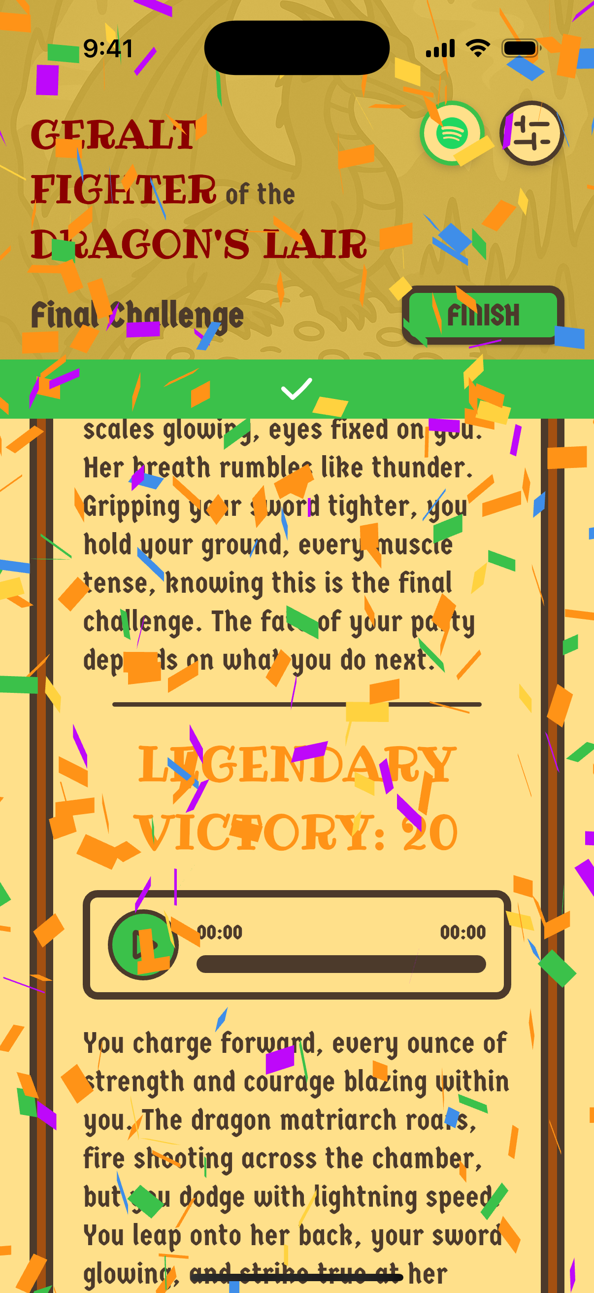 Victory screen
